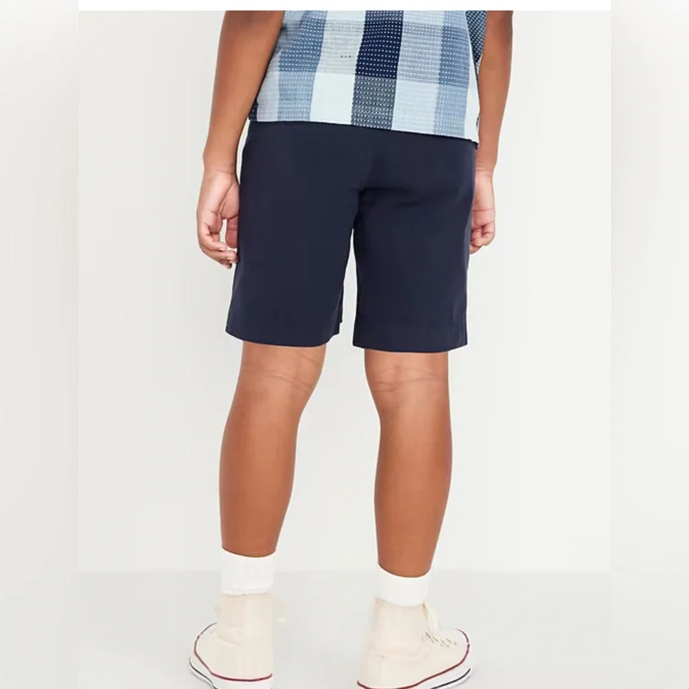 Old Navy Boys Twill Shorts Navy Blue Adjustable Waist Flex - Size 14